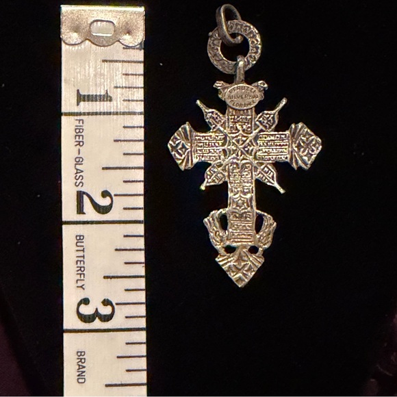 Vintage Peruzzi Florence 800 Silver Ornate Cross Pendant - Picture 3 of 3